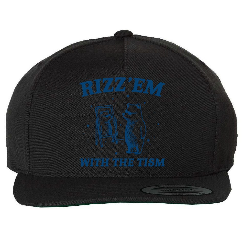 Rizz Em With The Tism Autism Bear Vintage Meme Humor Gift Wool Snapback Cap
