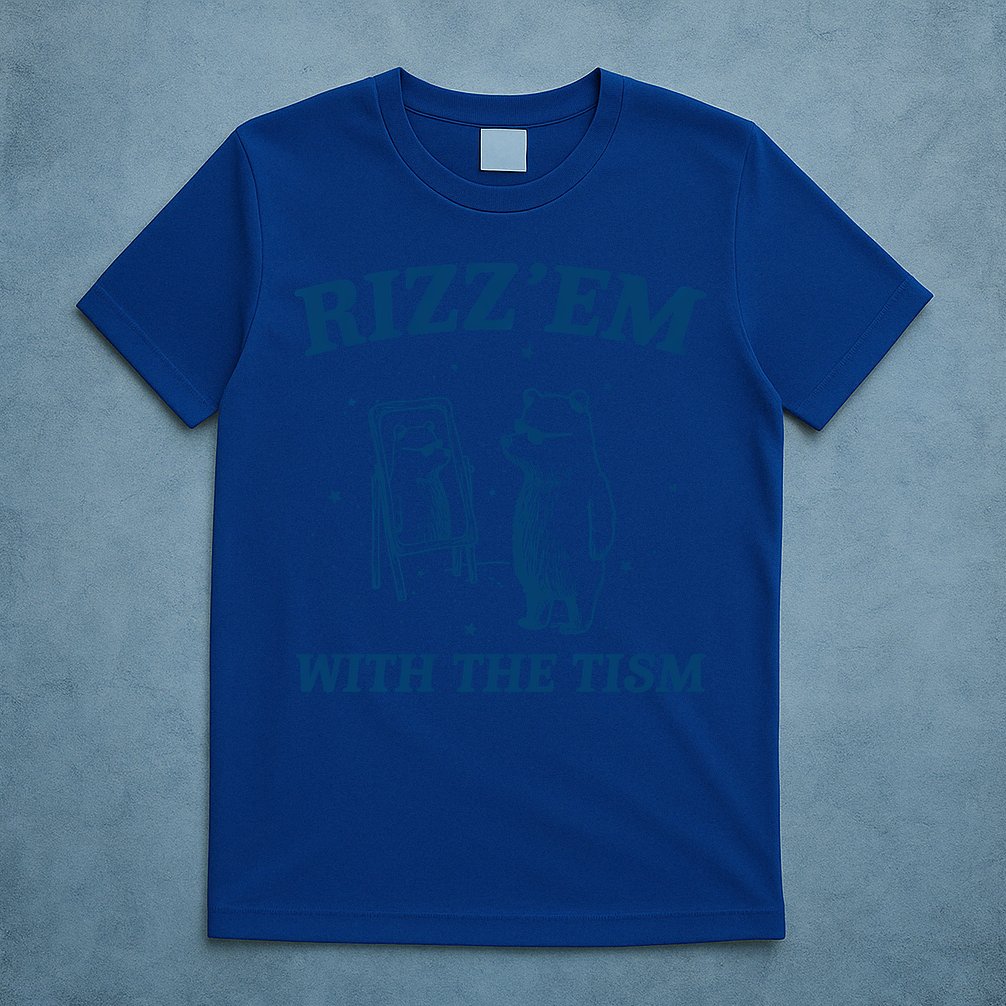 Rizz Em With The Tism Autism Bear Vintage Meme Humor Gift T-Shirt