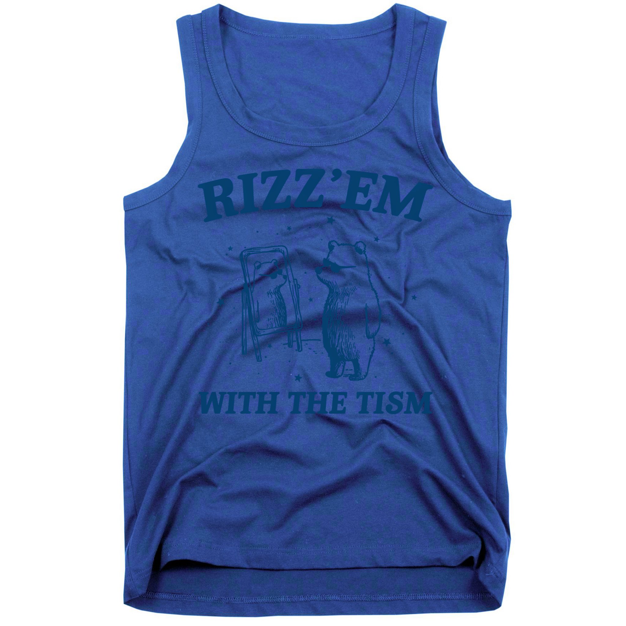 Rizz Em With The Tism Autism Bear Vintage Meme Humor Gift Tank Top