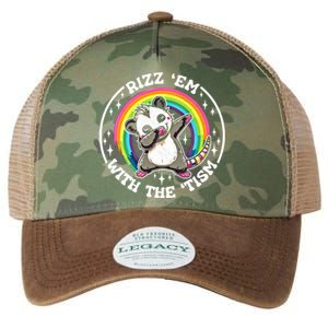 Rizz Em With The Tism Autism Funny Meme Autistic Opossum Meaningful Gift Legacy Tie Dye Trucker Hat