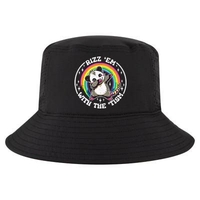 Rizz Em With The Tism Autism Funny Meme Autistic Opossum Meaningful Gift Cool Comfort Performance Bucket Hat