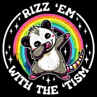 Rizz Em With The Tism Autism Funny Meme Autistic Opossum Meaningful Gift Sustainable Bucket Hat