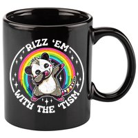 Rizz Em With The Tism Autism Funny Meme Autistic Opossum Meaningful Gift 11oz C Handle Ceramic Mug