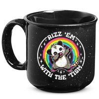 Rizz Em With The Tism Autism Funny Meme Autistic Opossum Meaningful Gift 15oz Campfire Ceramic Mug