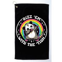 Rizz Em With The Tism Autism Funny Meme Autistic Opossum Meaningful Gift Golf Towel