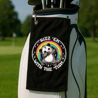 Rizz Em With The Tism Autism Funny Meme Autistic Opossum Meaningful Gift Golf Towel