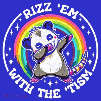 Rizz Em With The Tism Autism Funny Meme Autistic Opossum Meaningful Gift T-Shirt