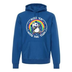 Rizz Em With The Tism Autism Funny Meme Autistic Opossum Meaningful Gift Premium Hoodie