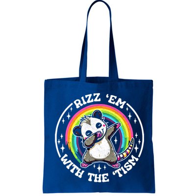 Rizz Em With The Tism Autism Funny Meme Autistic Opossum Meaningful Gift Bag