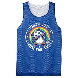 Rizz Em With The Tism Autism Funny Meme Autistic Opossum Meaningful Gift Mesh Reversible Basketball Jersey Tank