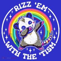 Rizz Em With The Tism Autism Funny Meme Autistic Opossum Meaningful Gift Toddler T-Shirt