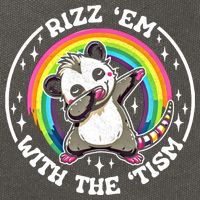 Rizz Em With The Tism Autism Funny Meme Autistic Opossum Meaningful Gift Cotton Canvas Backpack