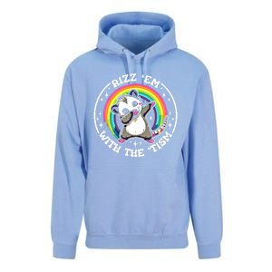 Rizz Em With The Tism Autism Funny Meme Autistic Opossum Meaningful Gift Unisex Surf Hoodie