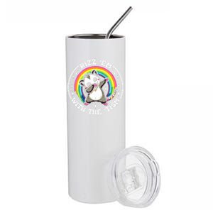 Rizz Em With The Tism Autism Funny Meme Autistic Opossum Meaningful Gift Stainless Steel Tumbler