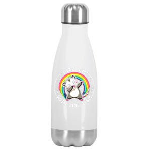 Rizz Em With The Tism Autism Funny Meme Autistic Opossum Meaningful Gift Stainless Steel Insulated Water Bottle