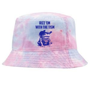 Rizz Em With The Tism Frog Tie-Dyed Bucket Hat