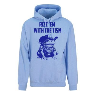 Rizz Em With The Tism Frog Unisex Surf Hoodie