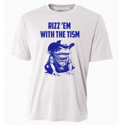 Rizz Em With The Tism Frog Cooling Performance Crew T-Shirt