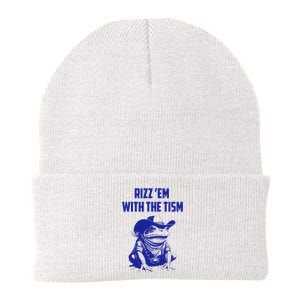 Rizz Em With The Tism Frog Knit Cap Winter Beanie