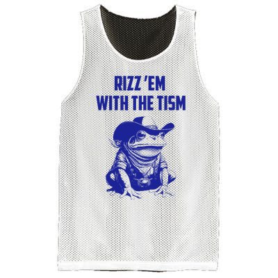 Rizz Em With The Tism Frog Mesh Reversible Basketball Jersey Tank