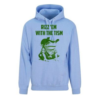 Rizz Em With The Tism Frog Unisex Surf Hoodie