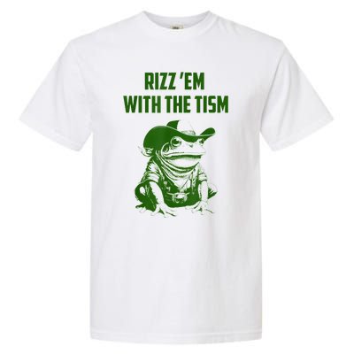 Rizz Em With The Tism Frog Garment-Dyed Heavyweight T-Shirt