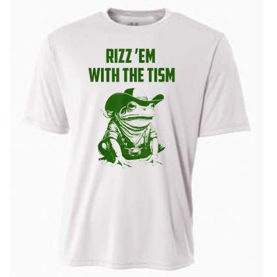 Rizz Em With The Tism Frog Cooling Performance Crew T-Shirt