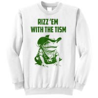 Rizz Em With The Tism Frog Sweatshirt