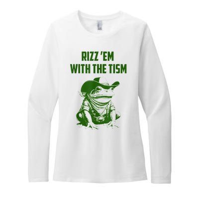 Rizz Em With The Tism Frog Womens CVC Long Sleeve Shirt