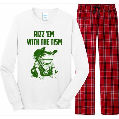 Rizz Em With The Tism Frog Long Sleeve Pajama Set