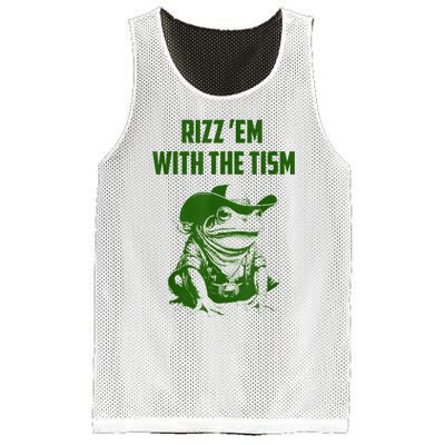 Rizz Em With The Tism Frog Mesh Reversible Basketball Jersey Tank