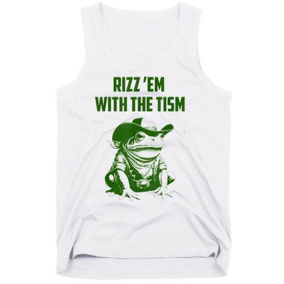 Rizz Em With The Tism Frog Tank Top