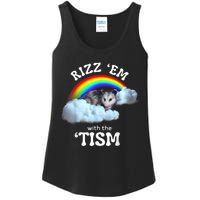 Rizz Em With The Tism Meme Autistic Opossum Autism Funny Ladies Essential Tank