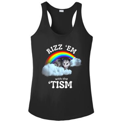 Rizz Em With The Tism Meme Autistic Opossum Autism Funny Ladies PosiCharge Competitor Racerback Tank