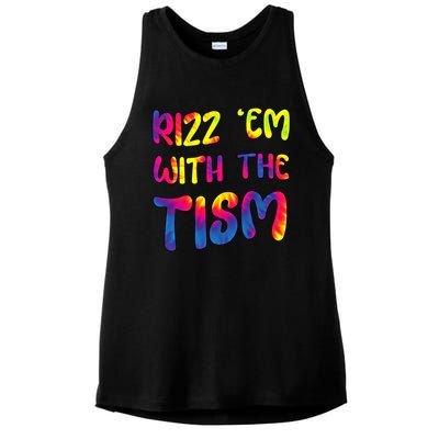 Rizz Em With The Tism Funny Autism Meme Autistic Gift Ladies PosiCharge Tri-Blend Wicking Tank