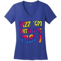 Rizz Em With The Tism Funny Autism Meme Autistic Gift Women's V-Neck T-Shirt