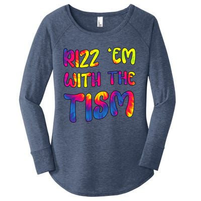 Rizz Em With The Tism Funny Autism Meme Autistic Gift Women's Perfect Tri Tunic Long Sleeve Shirt