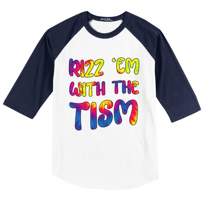 Rizz Em With The Tism Funny Autism Meme Autistic Gift Baseball Sleeve Shirt