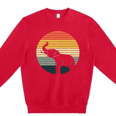 Retro Elephant Wildlife - Vintage Africa Elephant Premium Crewneck Sweatshirt