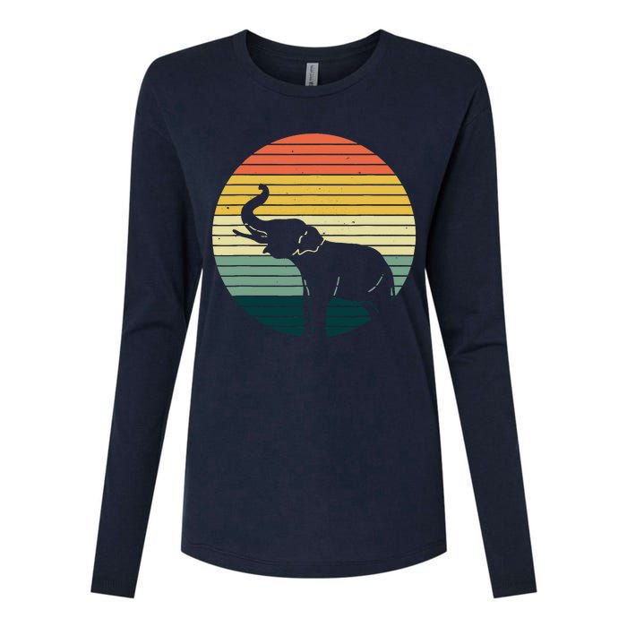 Retro Elephant Wildlife - Vintage Africa Elephant Womens Cotton Relaxed Long Sleeve T-Shirt