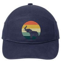 Retro Elephant Wildlife - Vintage Africa Elephant 7-Panel Snapback Hat