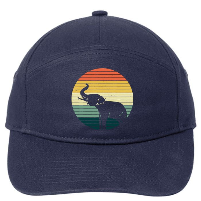 Retro Elephant Wildlife - Vintage Africa Elephant 7-Panel Snapback Hat