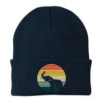 Retro Elephant Wildlife - Vintage Africa Elephant Knit Cap Winter Beanie