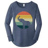 Retro Elephant Wildlife - Vintage Africa Elephant Women's Perfect Tri Tunic Long Sleeve Shirt