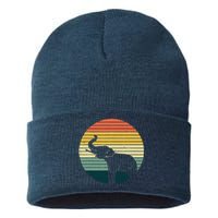 Retro Elephant Wildlife - Vintage Africa Elephant Sustainable Knit Beanie