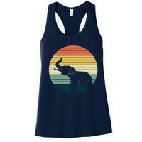 Retro Elephant Wildlife - Vintage Africa Elephant Women's Racerback Tank