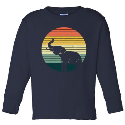 Retro Elephant Wildlife - Vintage Africa Elephant Toddler Long Sleeve Shirt