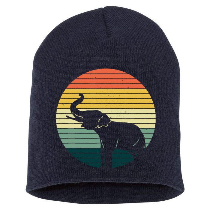 Retro Elephant Wildlife - Vintage Africa Elephant Short Acrylic Beanie