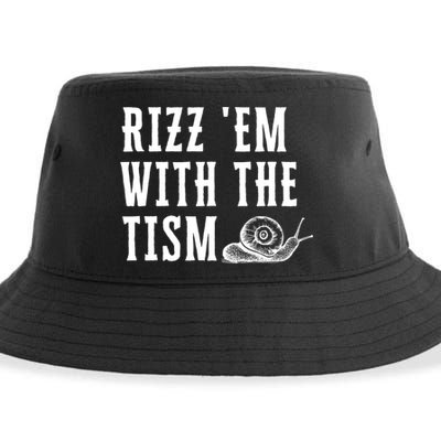 Rizz Em With The Tism Funny Autism Perfect Awareness Funny Gift Sustainable Bucket Hat