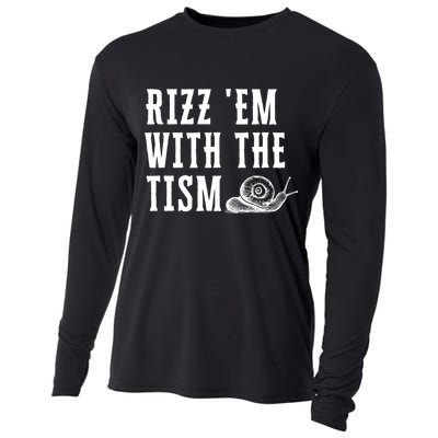 Rizz Em With The Tism Funny Autism Perfect Awareness Funny Gift Cooling Performance Long Sleeve Crew